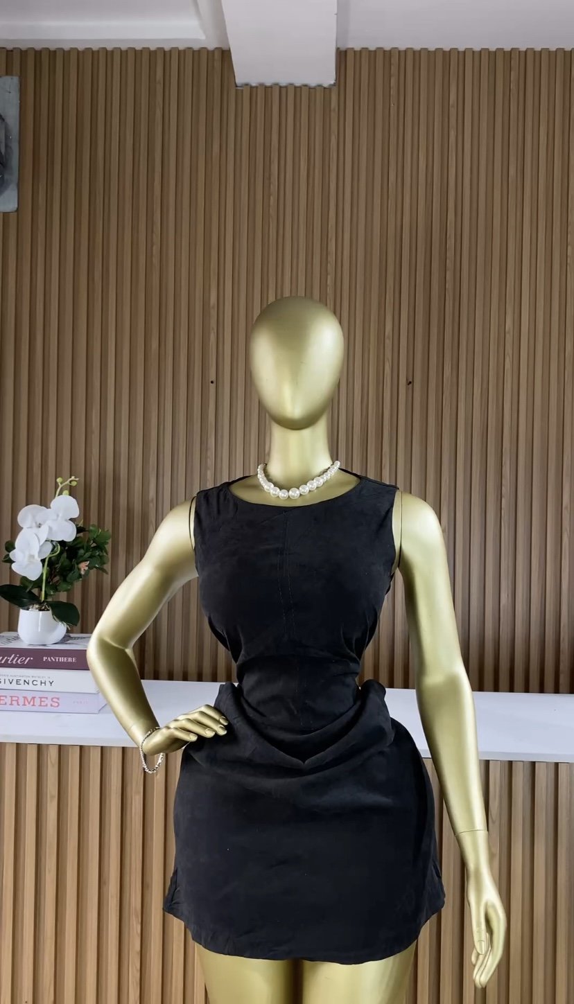 Stylish black cop dress C131