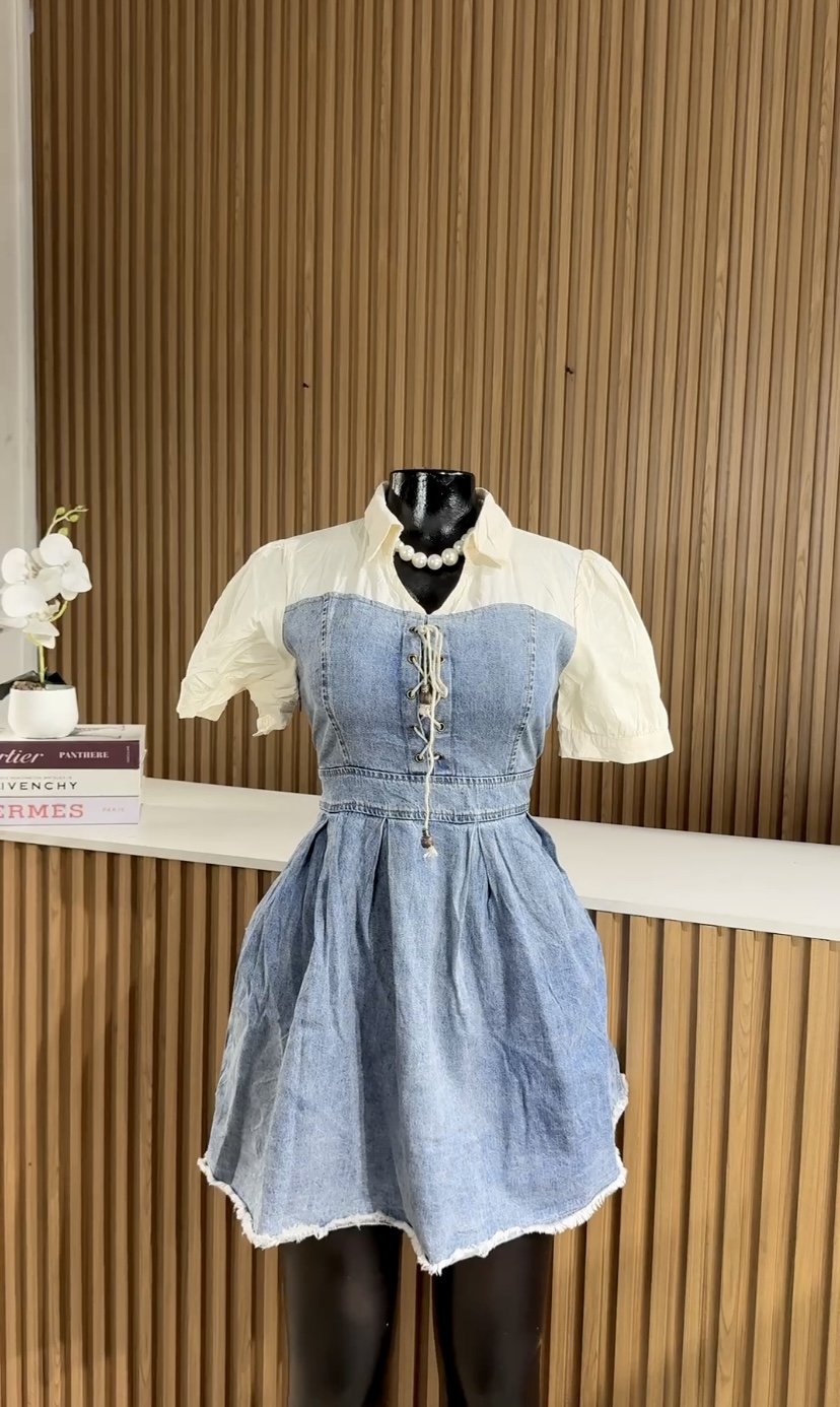 Blue&cream denim dress 167