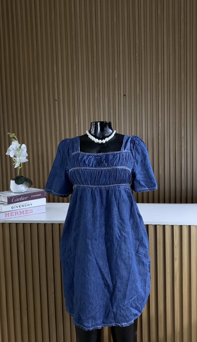 Deep blue denim dress 023