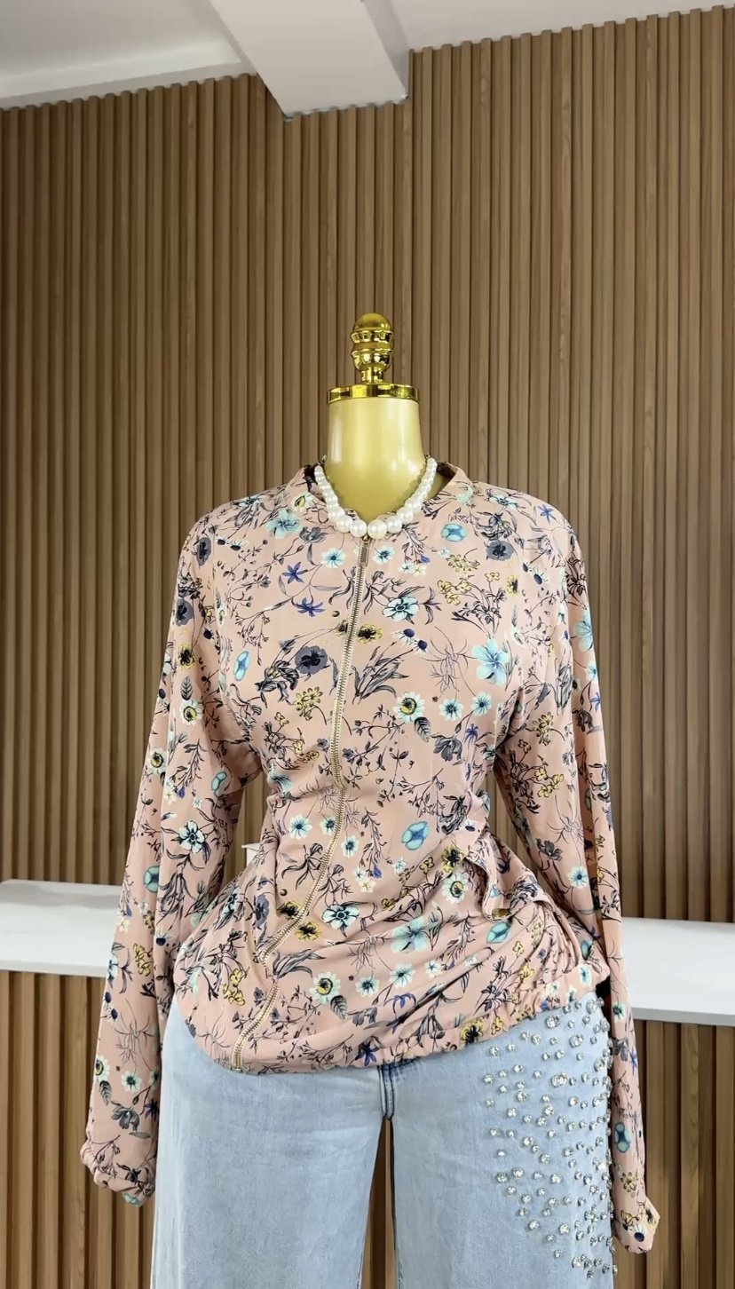 Peach floral blazer A240