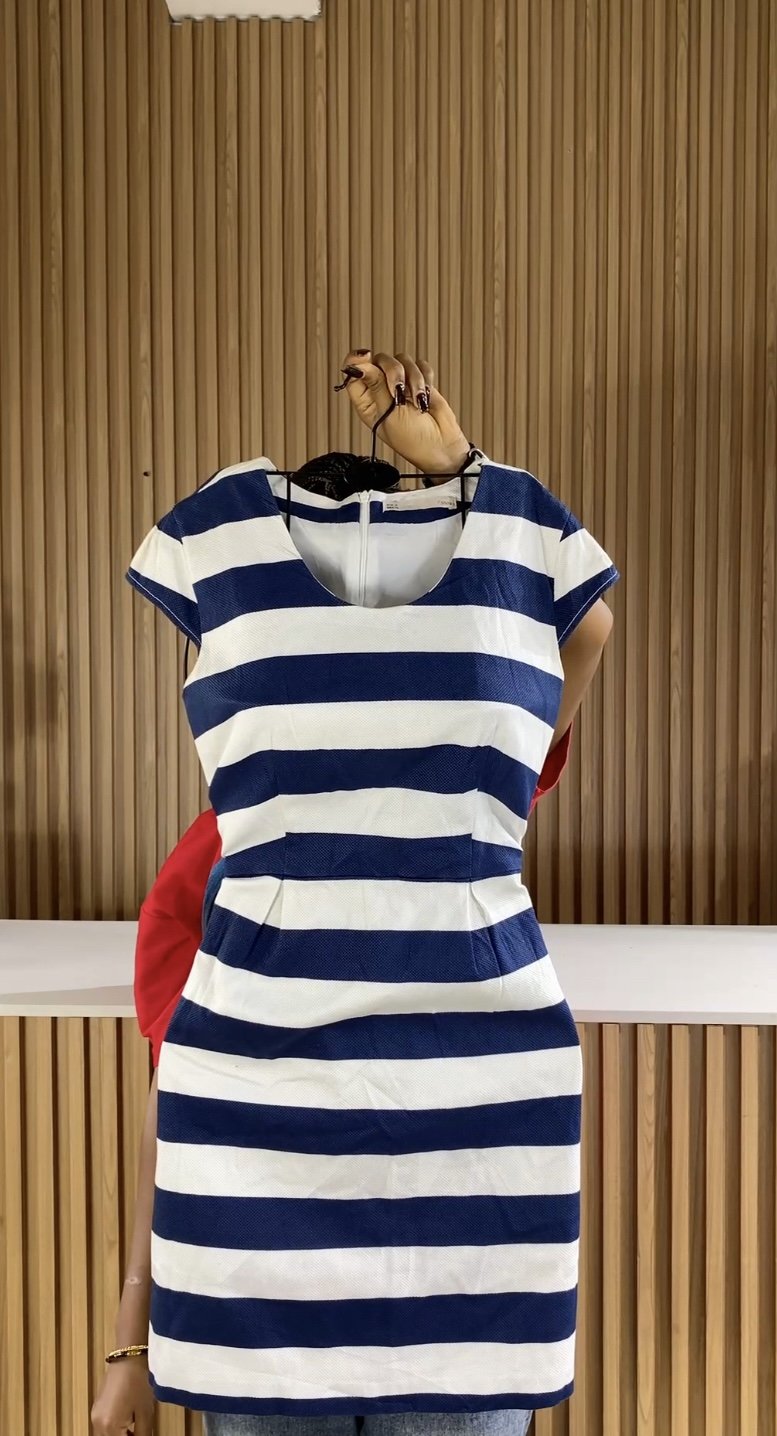 Stylish Blue&white cop dress C212