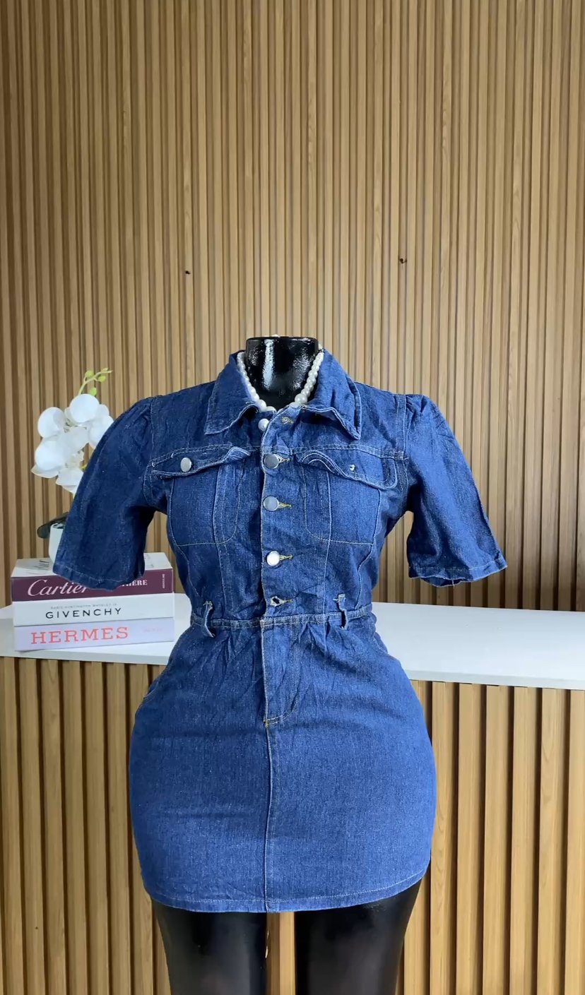 Stylish blue denim dress 261