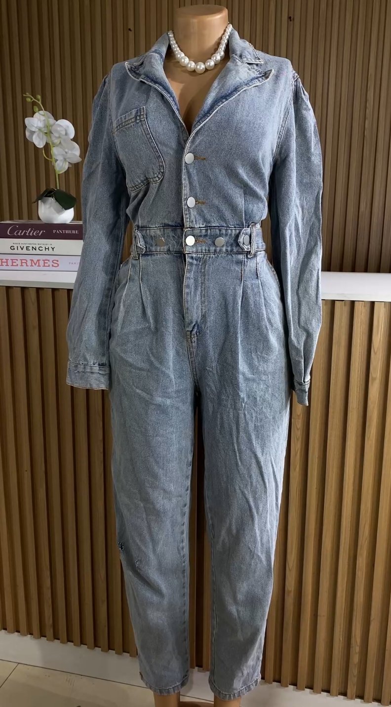 Light blue denim jumpsuit 304