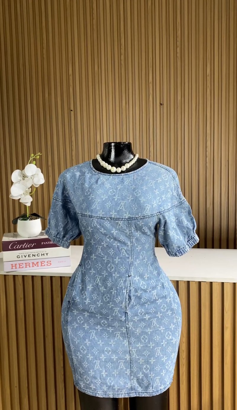 Blue LV denim dress 258