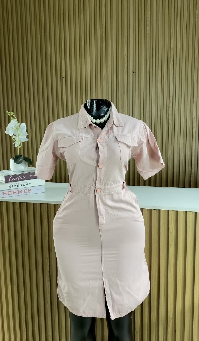 Pink denim dress 038