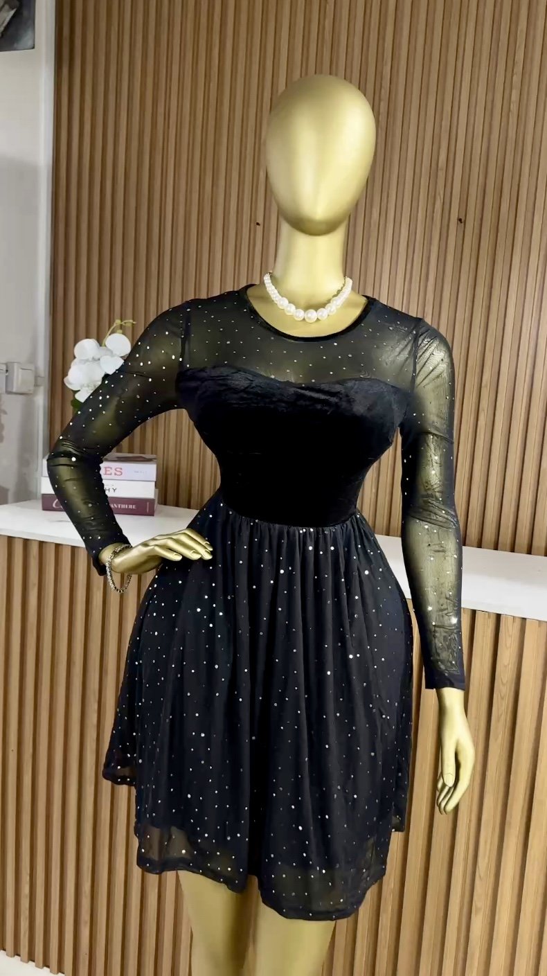 SHEIN stylish black dress SH88 (40D)