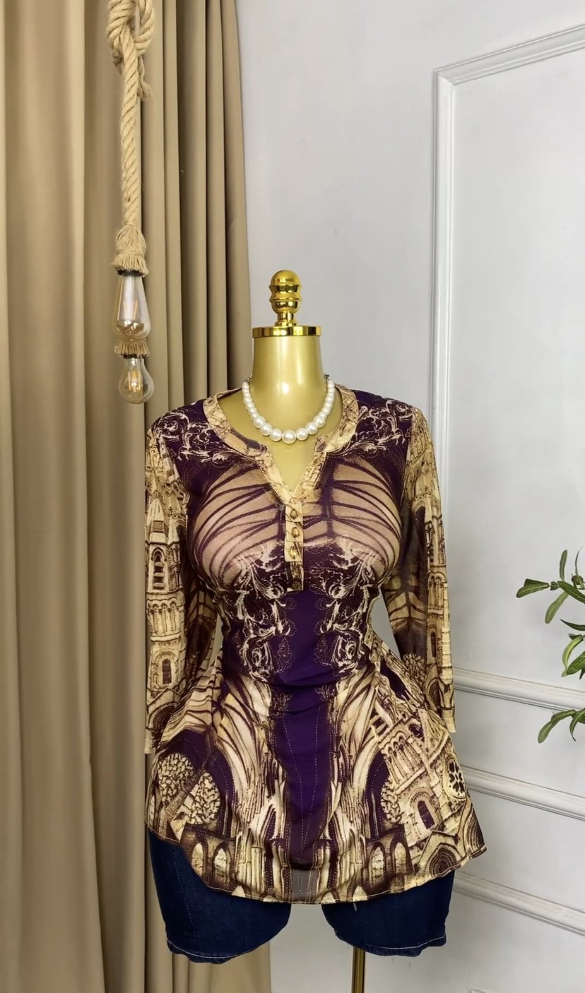 Purple&gold mesh Top M224