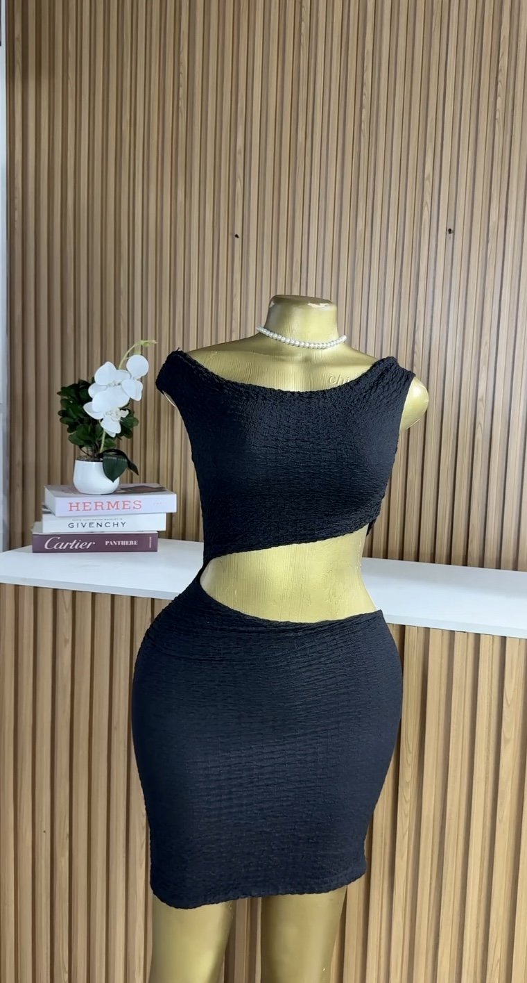 Sexy black bodycon dress B322 (40D)