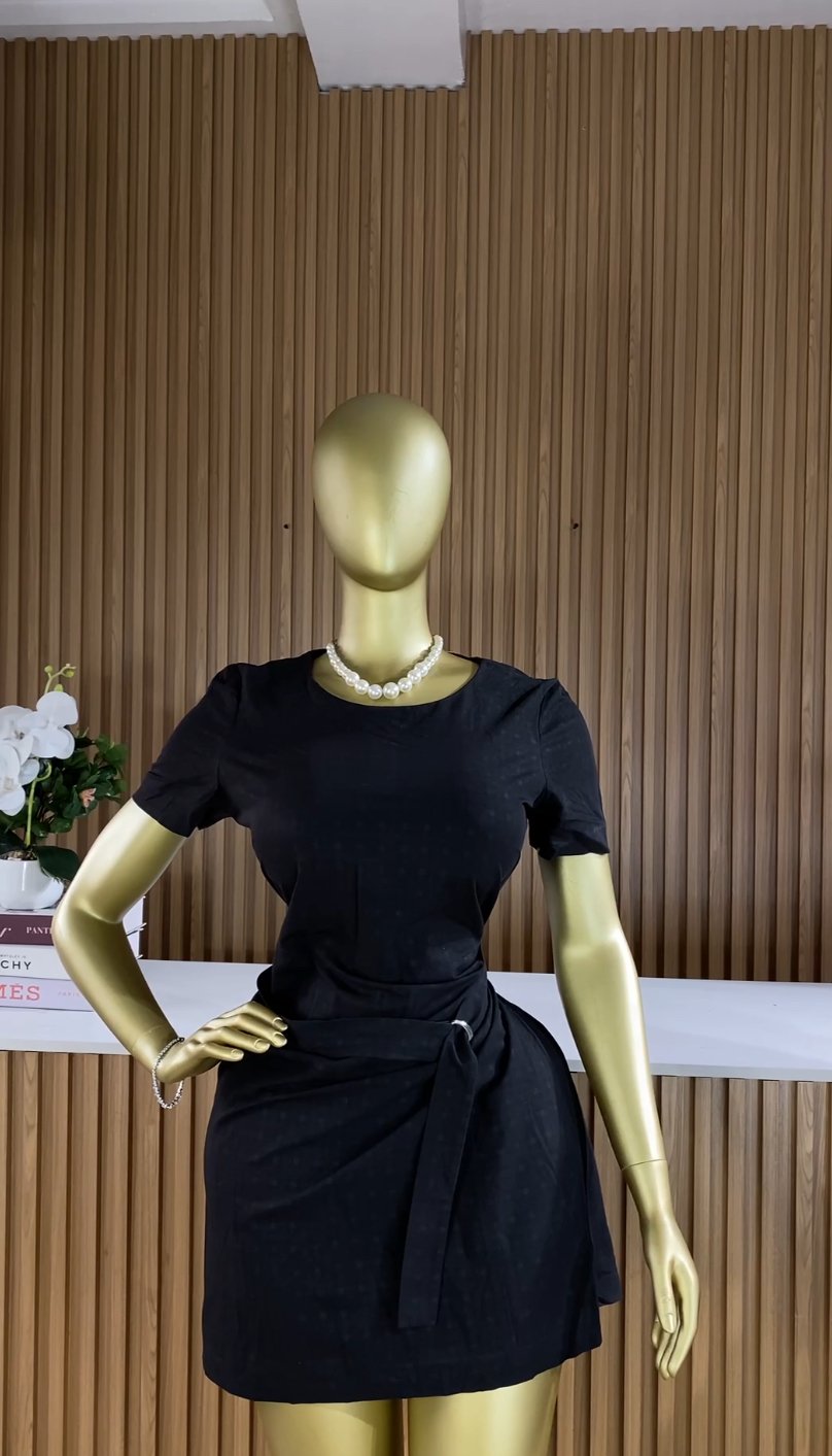 Black chic cop dress C164