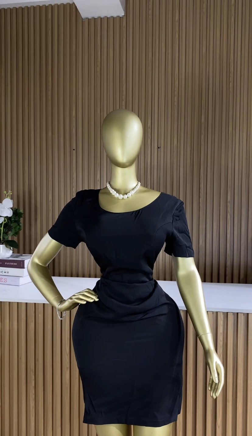 Black chic corporate dress C090