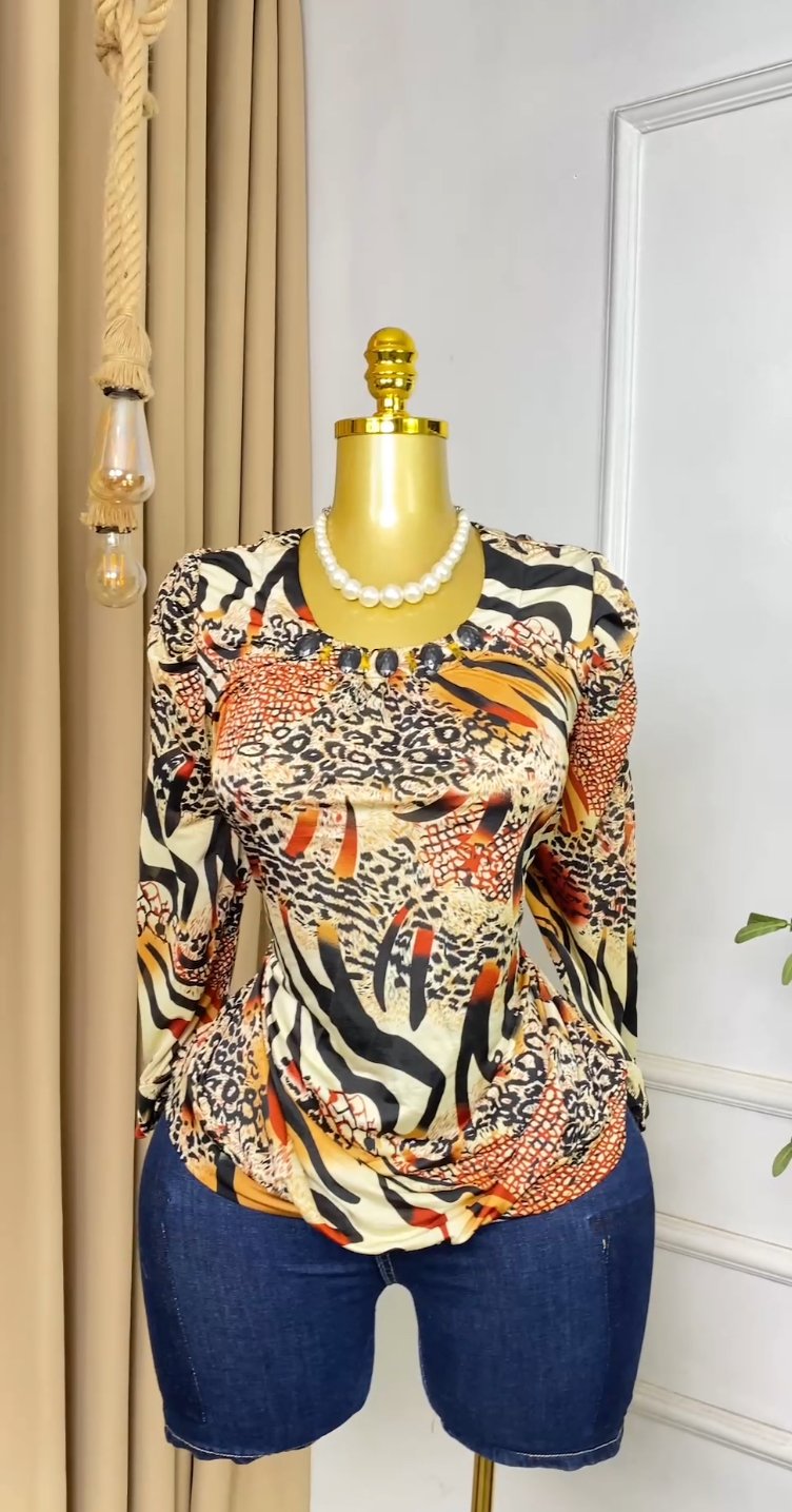 Multicolored mesh Top M119