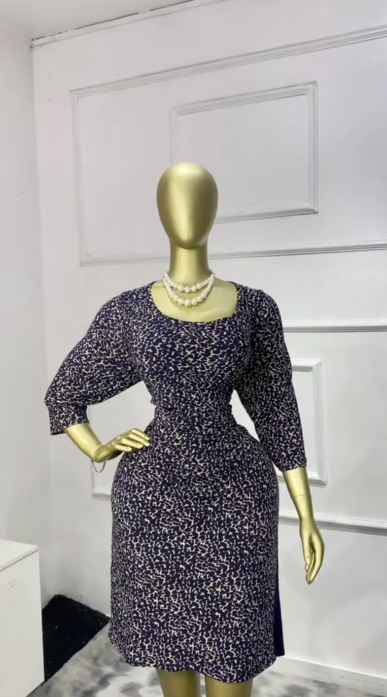 Black&white floral dress P080
