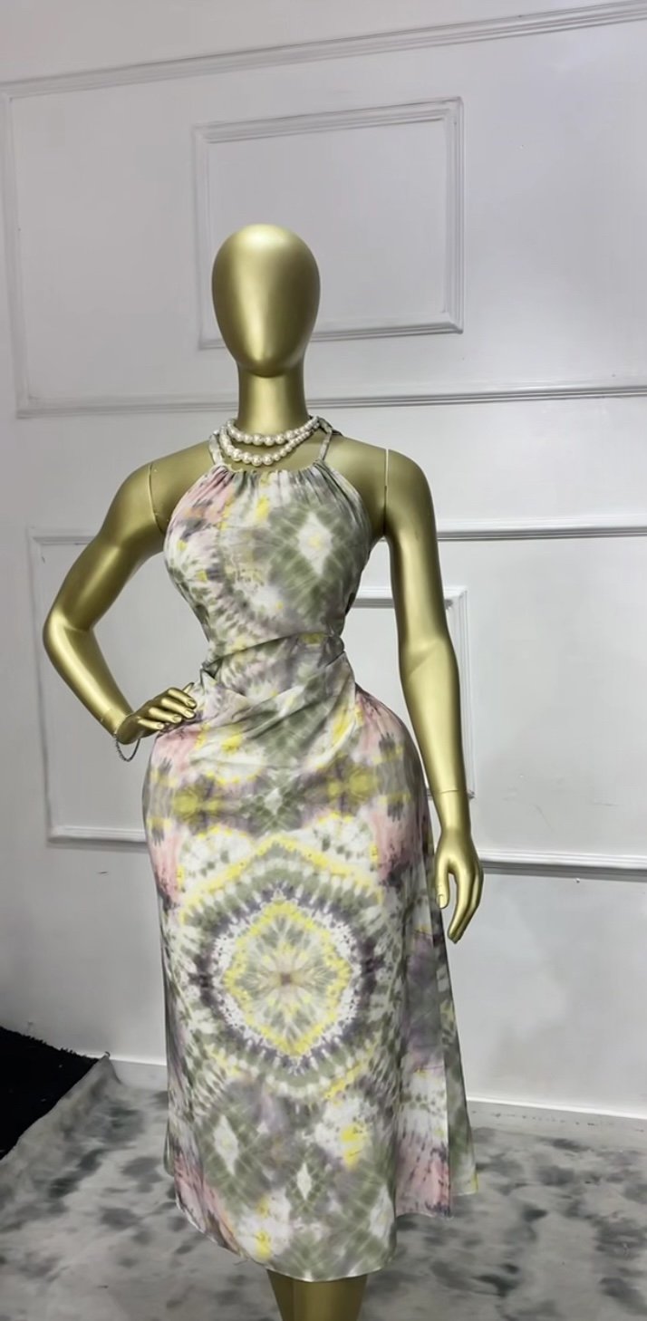 Multicolored maxi dress P048