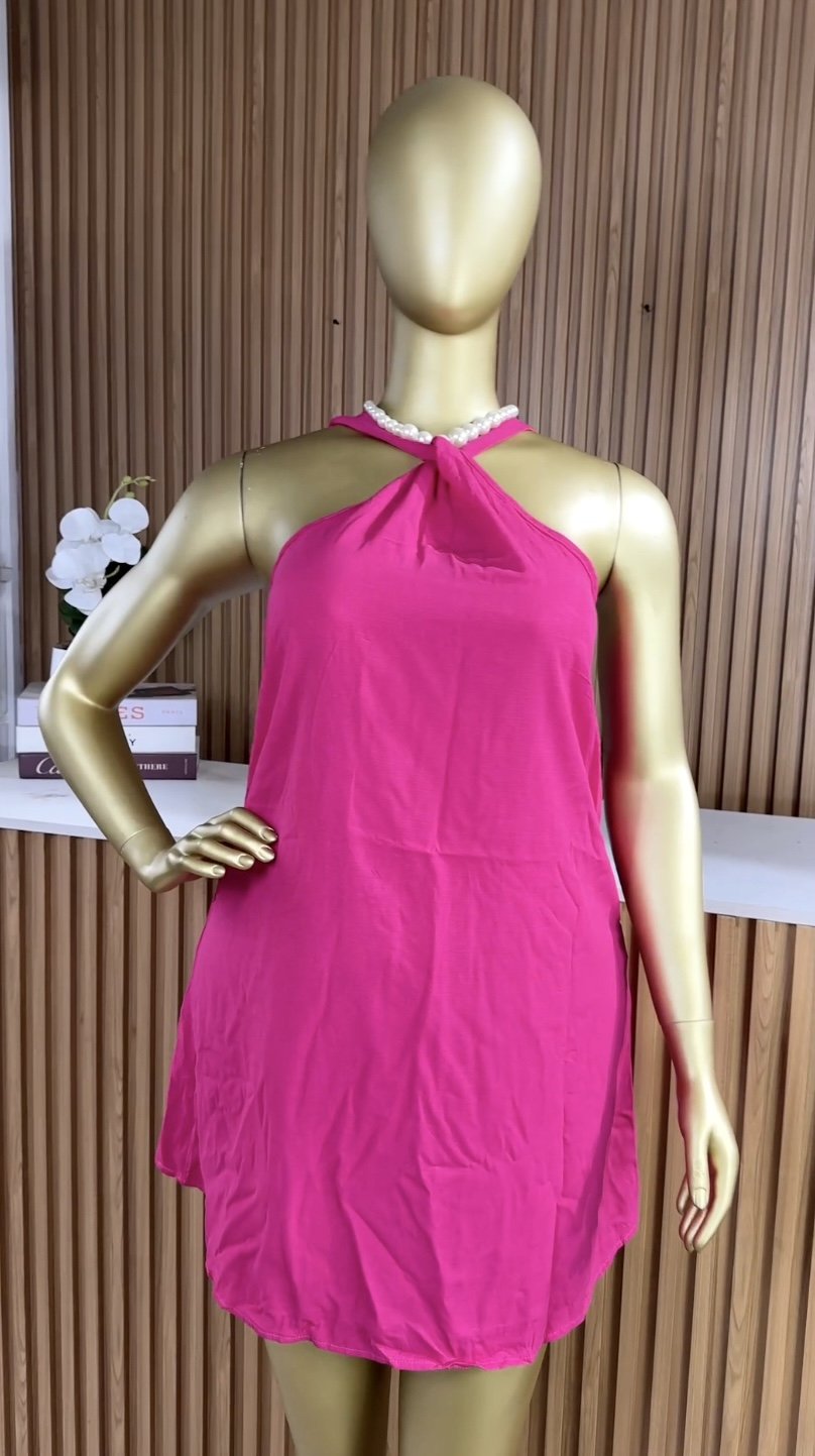 SHEIN pink Turk halter mini dress SH83 (40D)