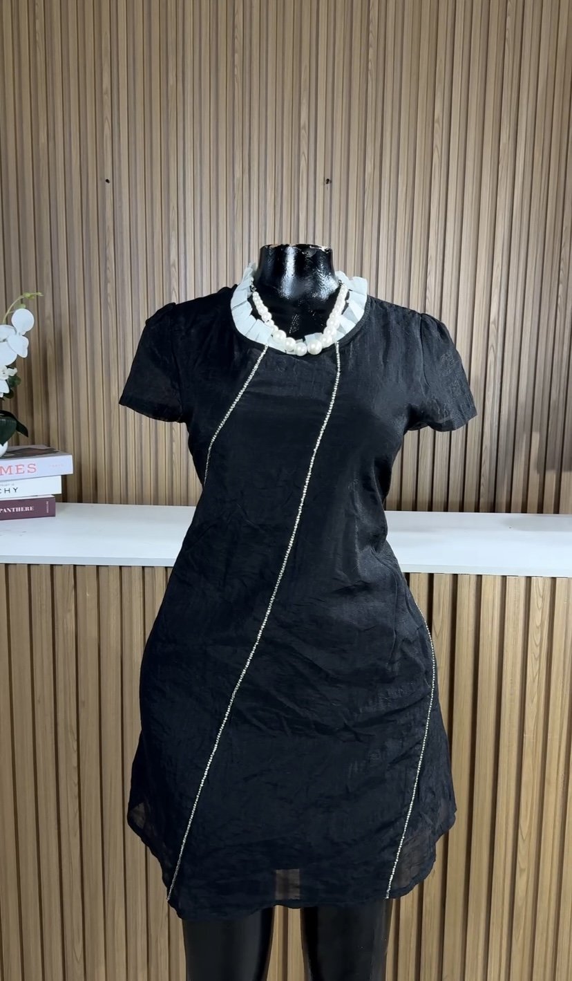 Black&white patterned flare dress B268 (40D)