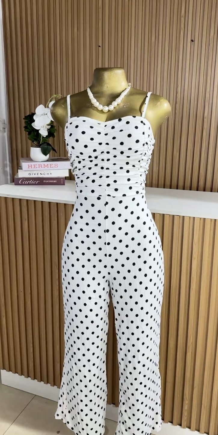 Black&white polka dot jumpsuit B321 (40D)