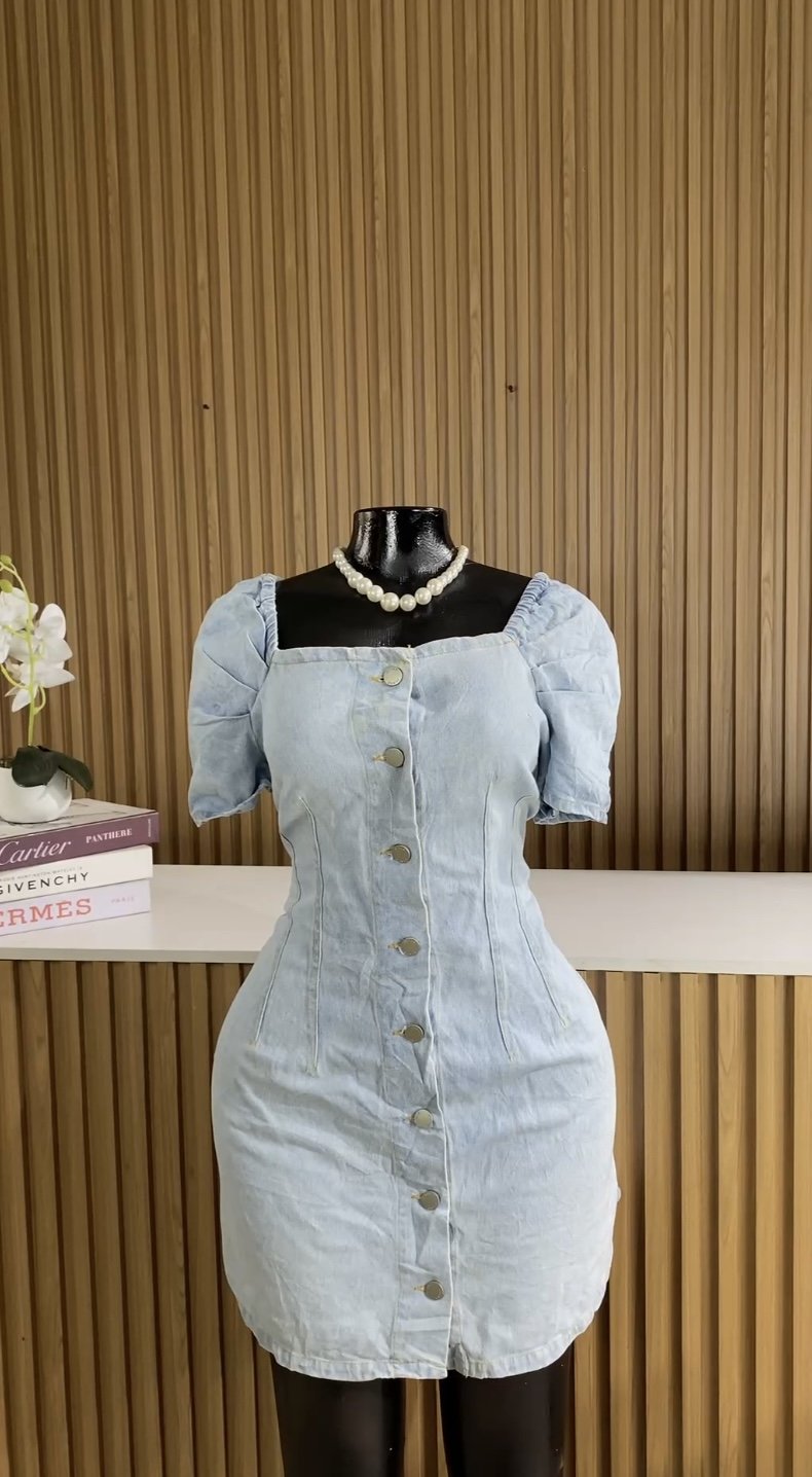 Light blue denim dress 049