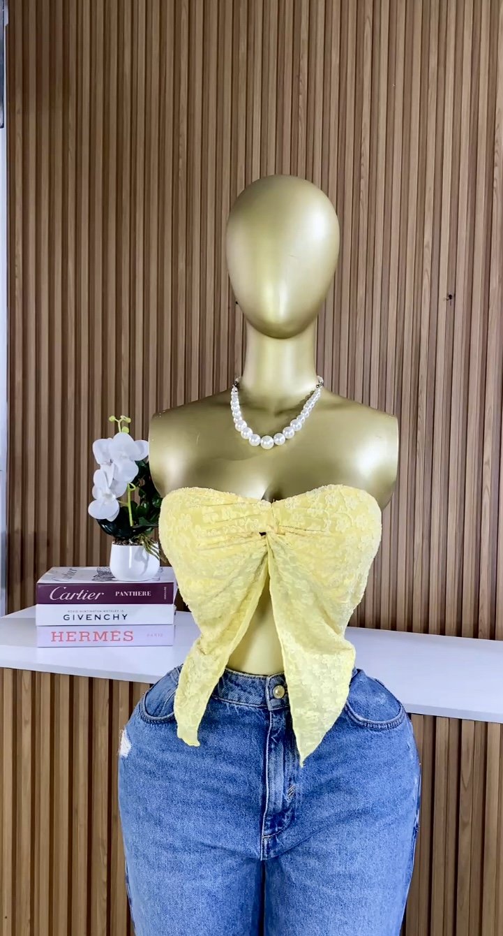 SHEIN yellow tube top T033