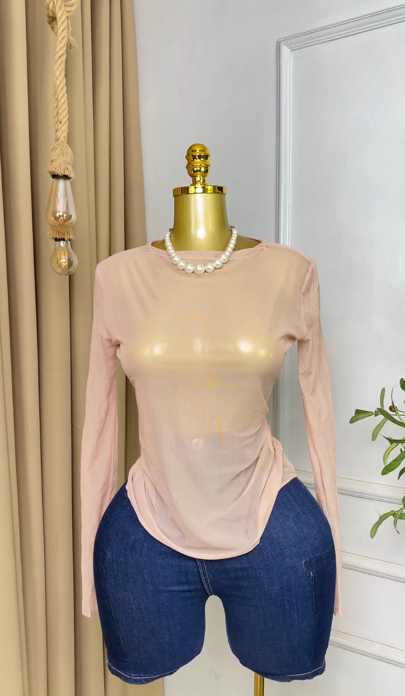 Peach mesh Top M002