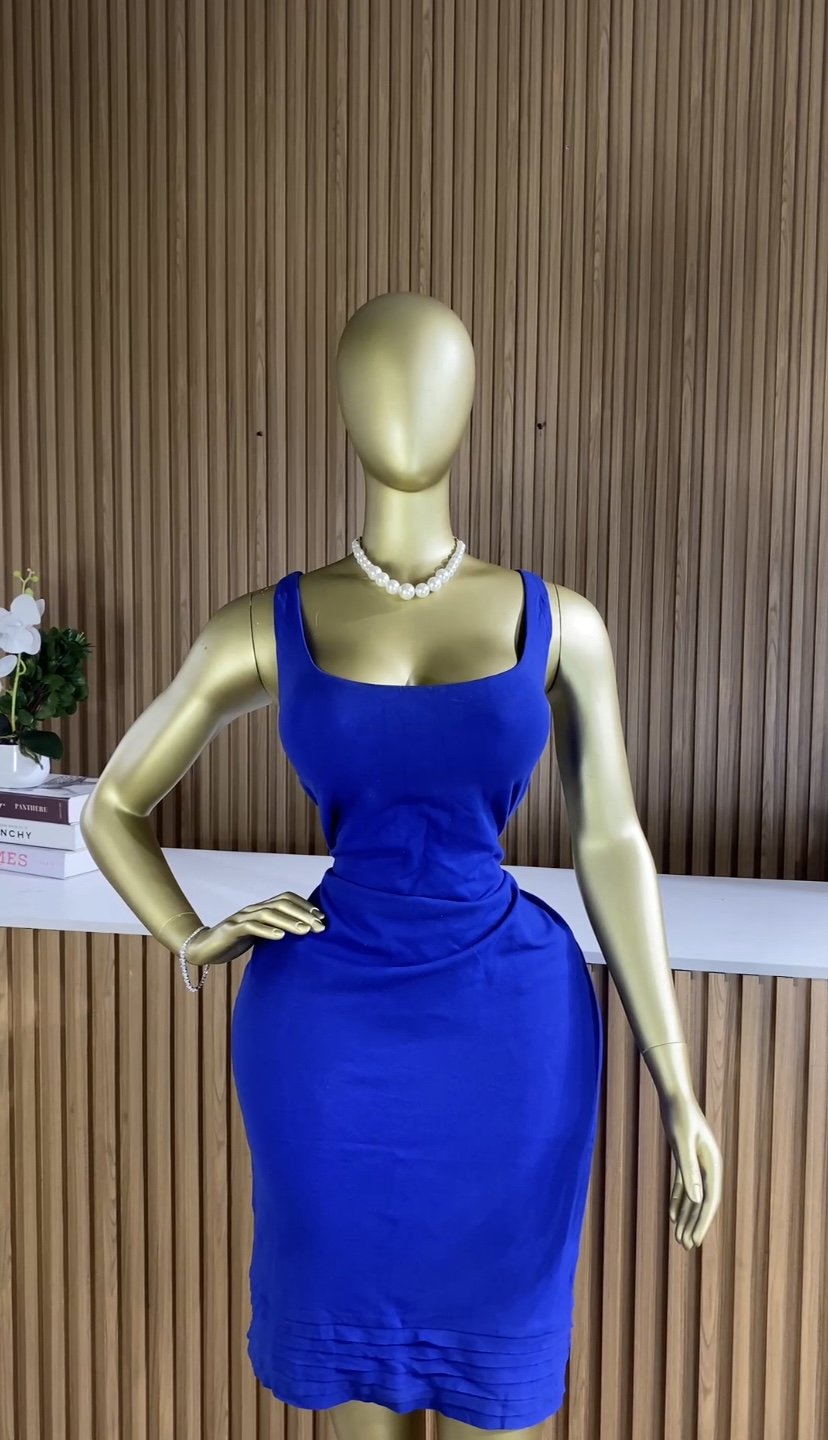 Blue chic corporate dress C116
