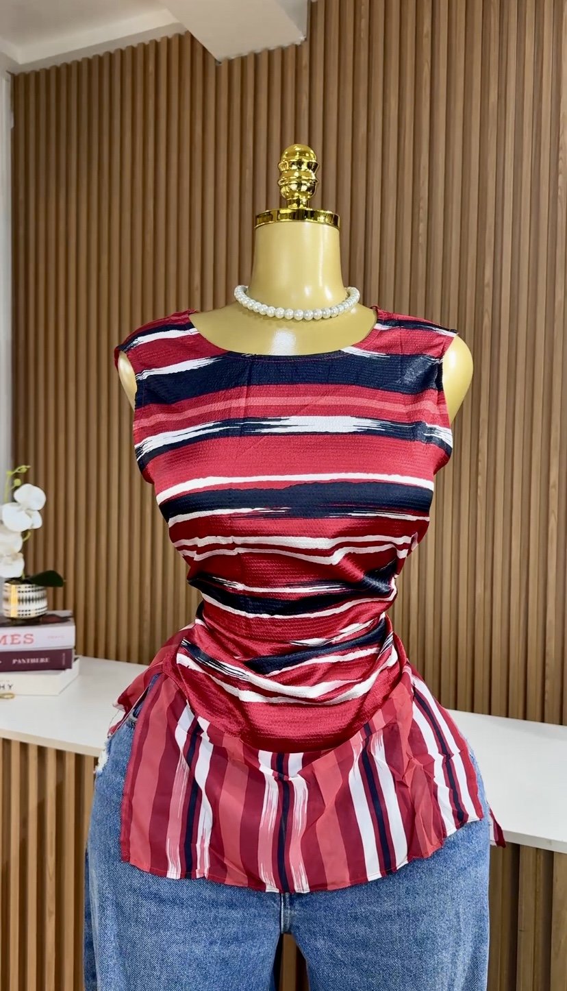 Mixed blouse (red,white&blue) 101