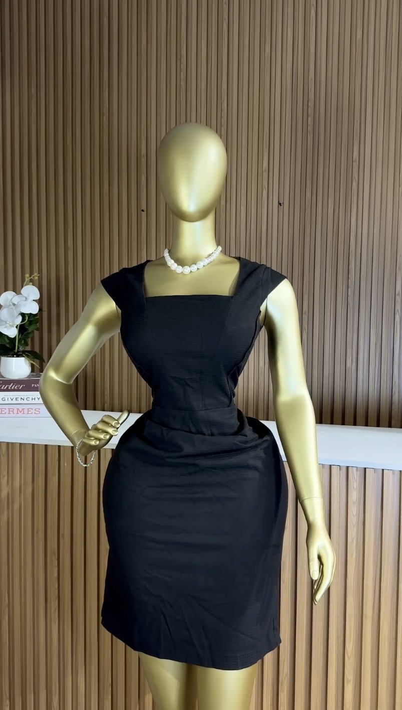 Stylish black corporate dress C004