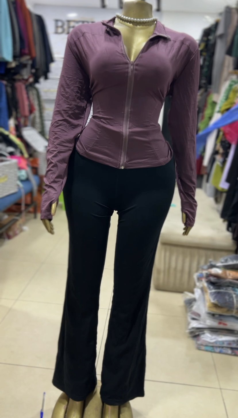 Wine&black ling Gymwear J018
