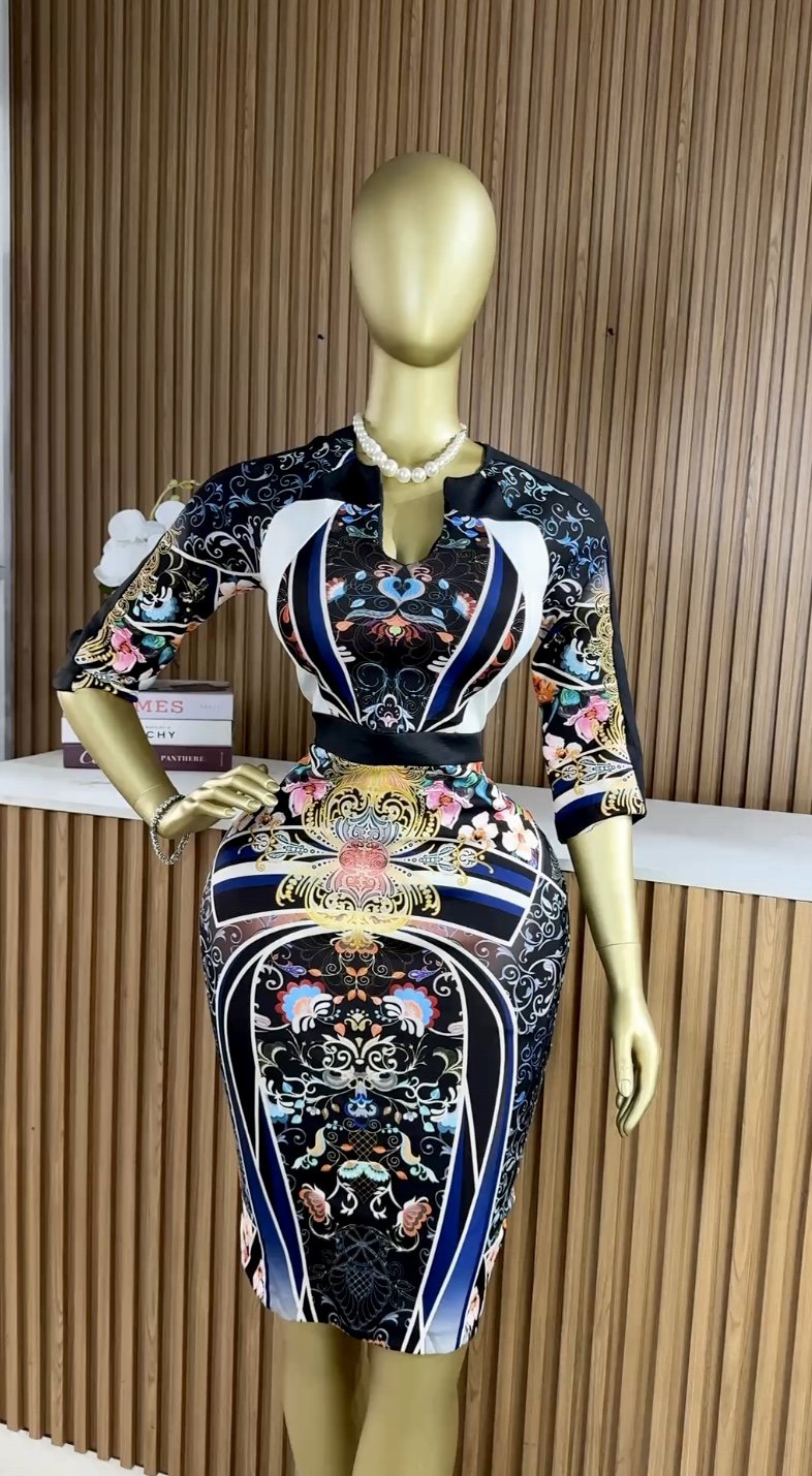 Multicolored corporate dress B150 (40D)