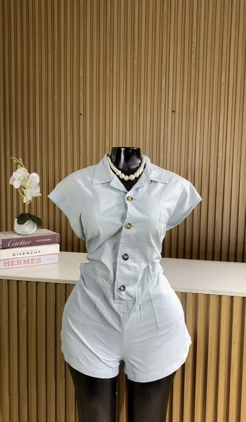 Light blue denim play suit 007
