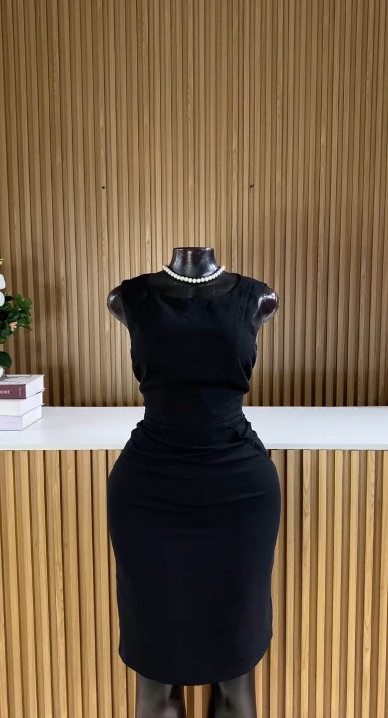 Stylish black cop dress C238