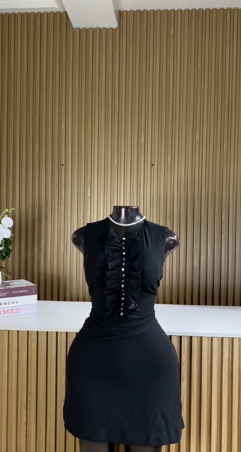 Black chic corporate dress C074