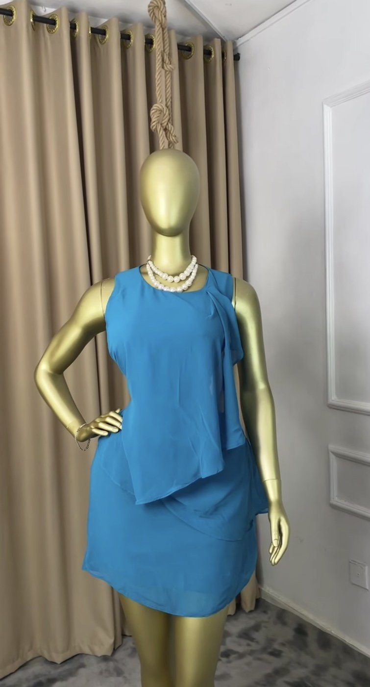 Stylish blue dress P155