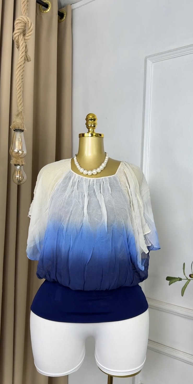 White&blue cop Top J064