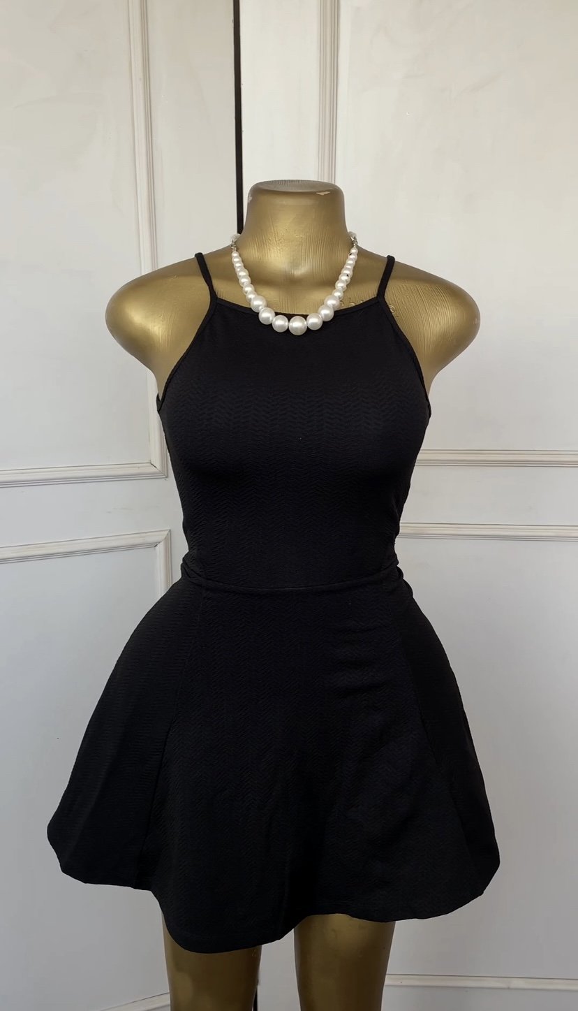Sexy black sleeveless dress 866 (40D)