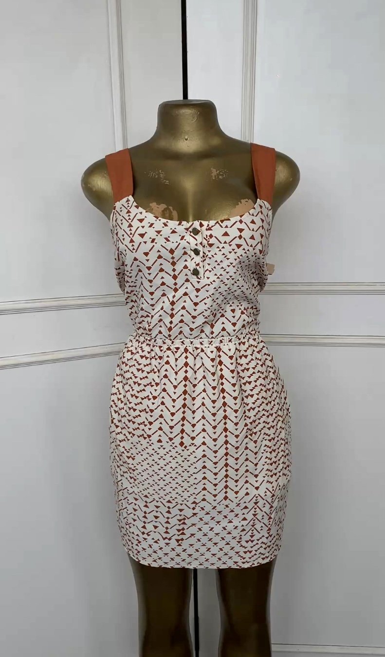 Orange&white mini dress B169 (40D)
