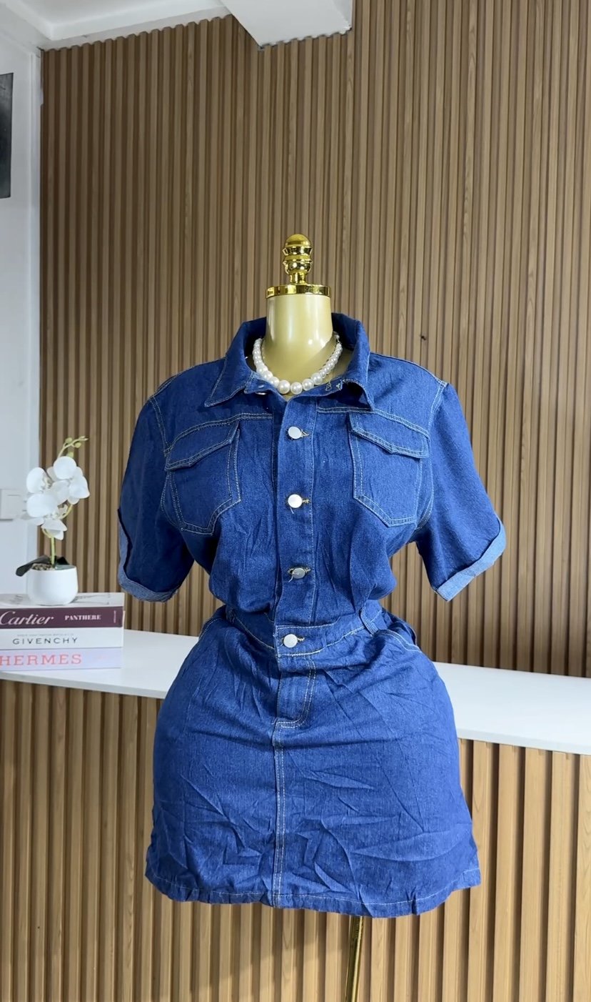 Stylish blue denim dress 145