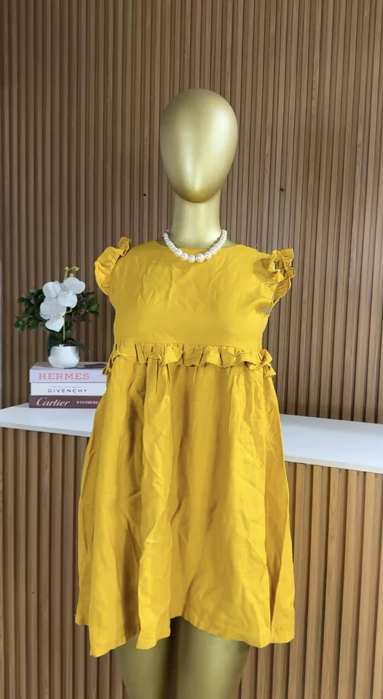 Mustard yellow mini dress 621 (40D)