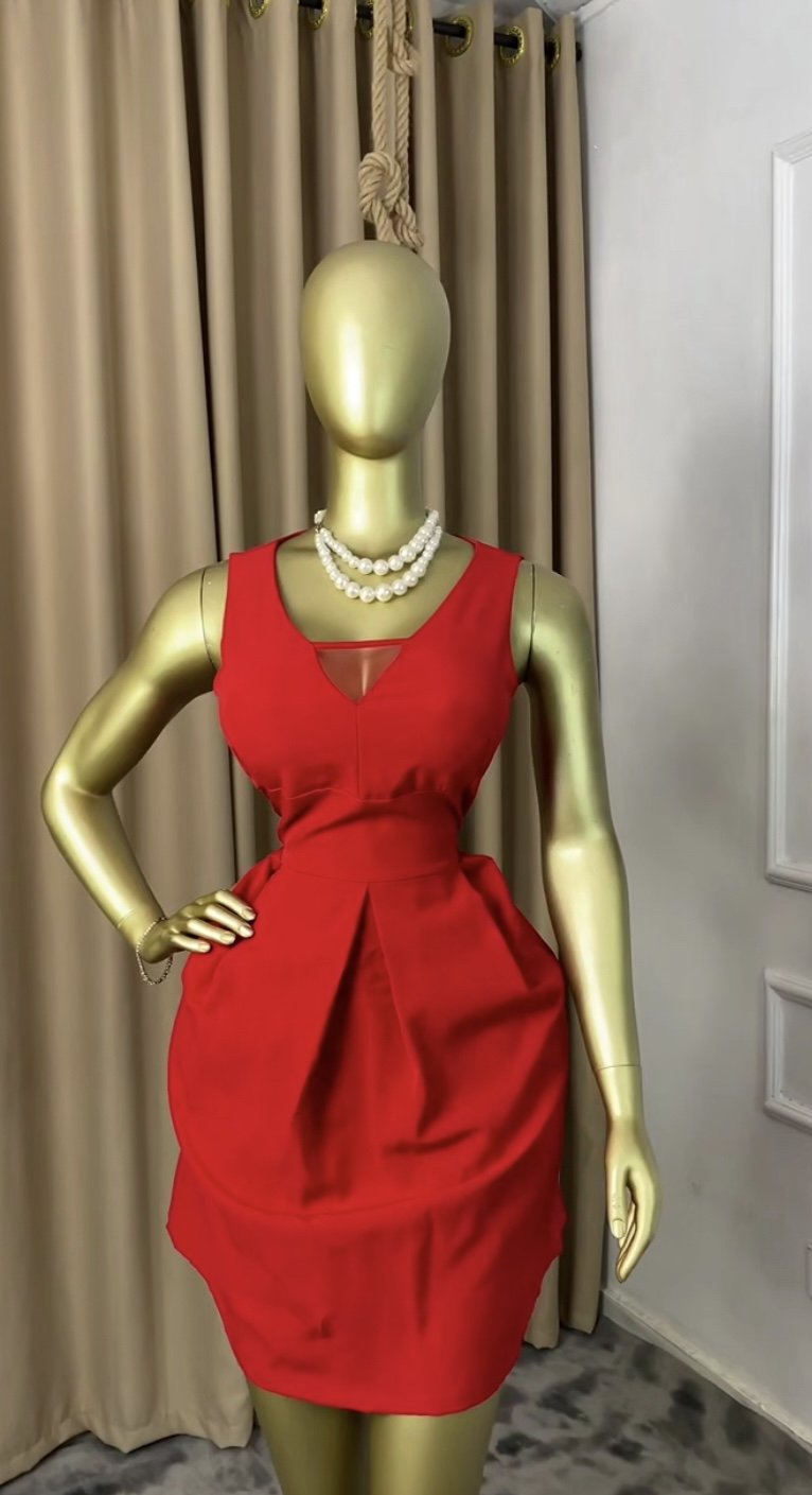 Stylish red dress P167