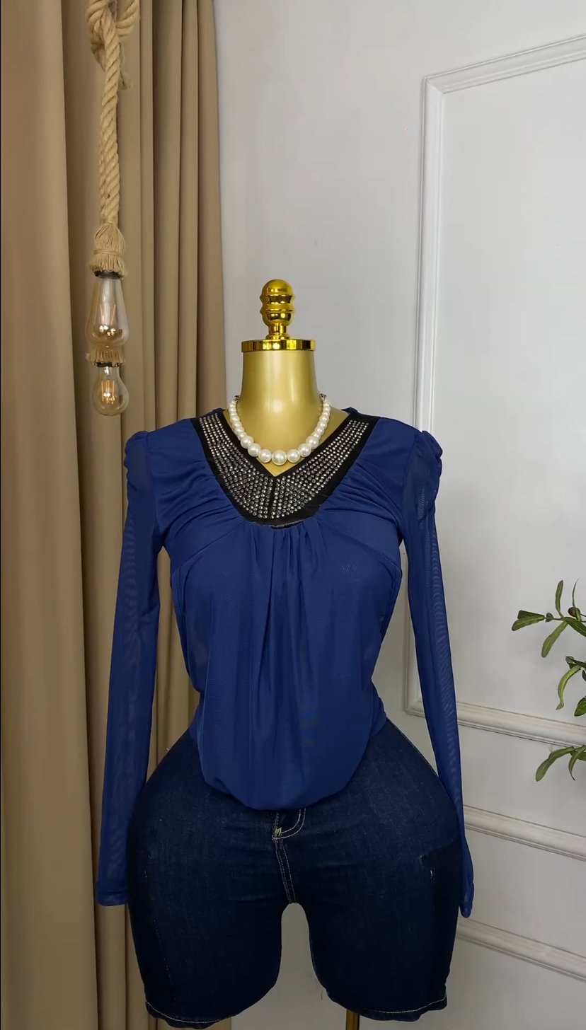 Blue chiffon Top M170