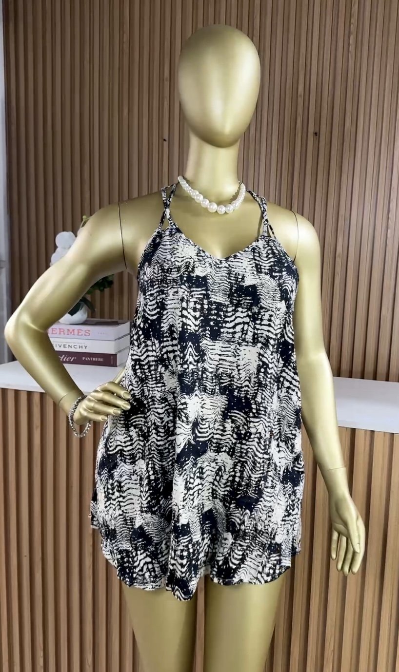 Black and white print dress B227 (40D)