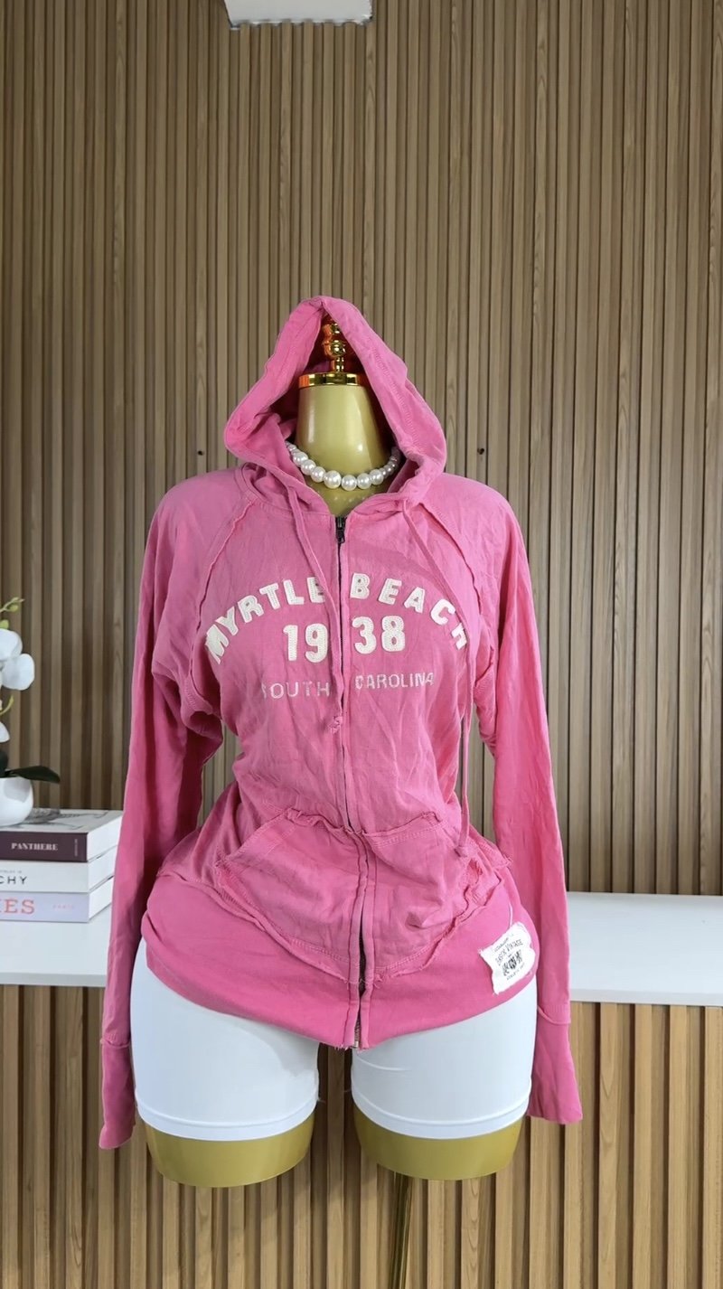 Stylish pink hoodie R768