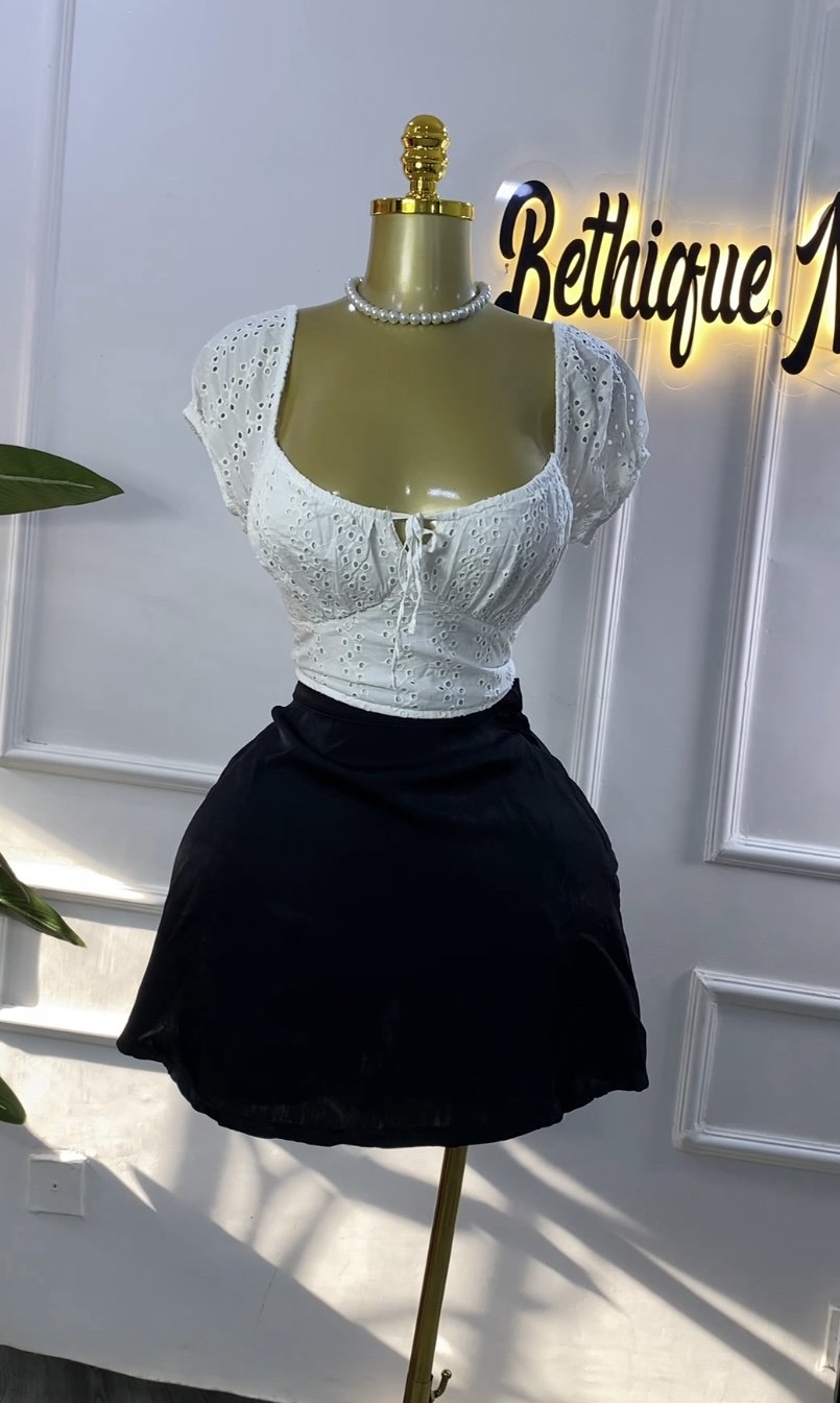 Black mini skirt only SET 225