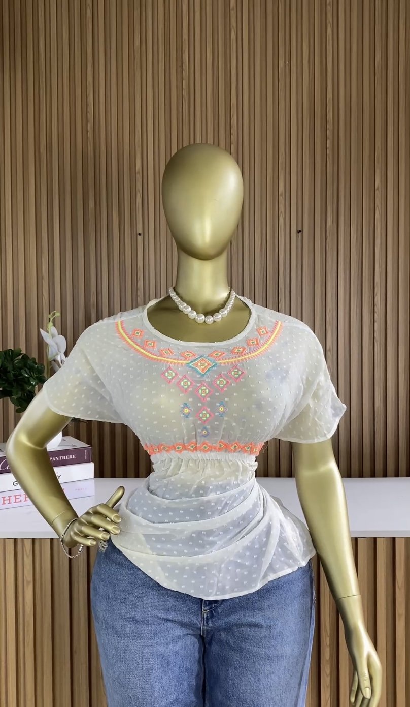 White mesh top R136