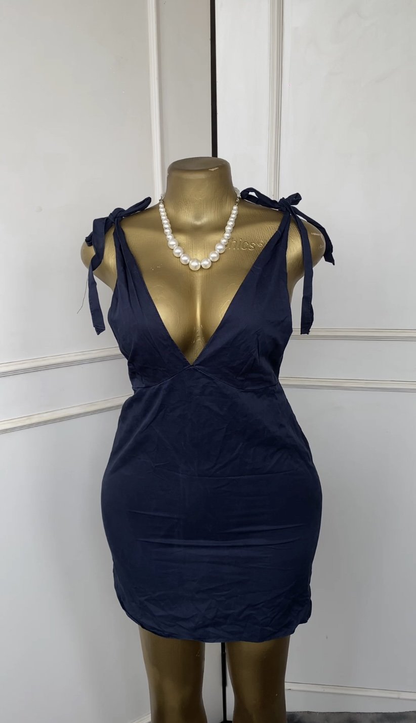 Navy blue mini dress 794 (40D)