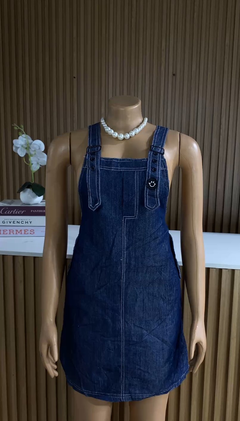 Deep blue denim dungaree 307