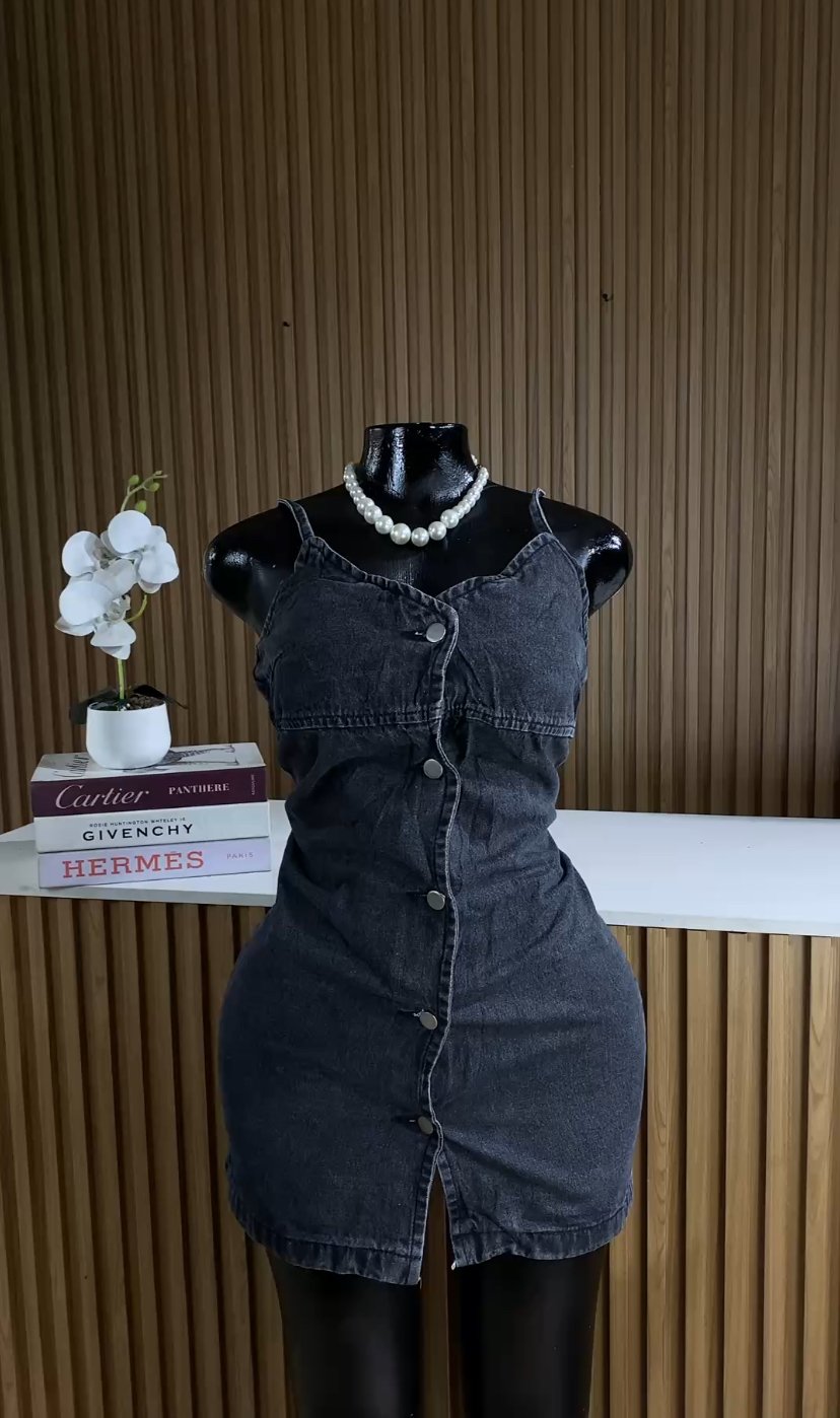 Faded black denim dress 269