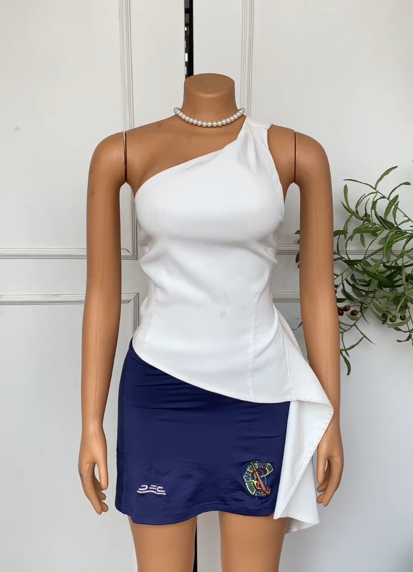 Blue mini skirt 050