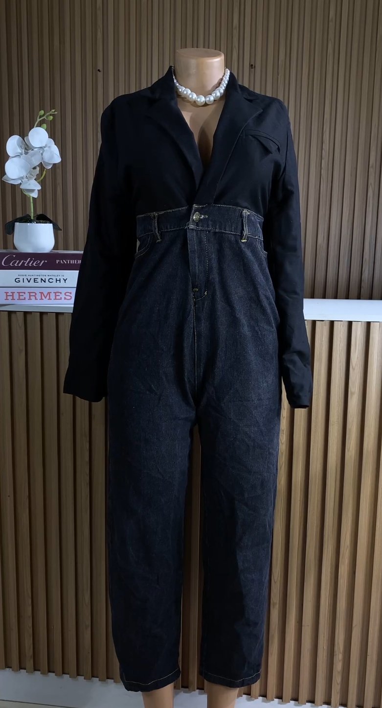 Black denim jumpsuit 200