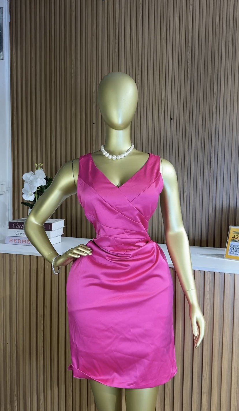 Deep pink corporate dress C046