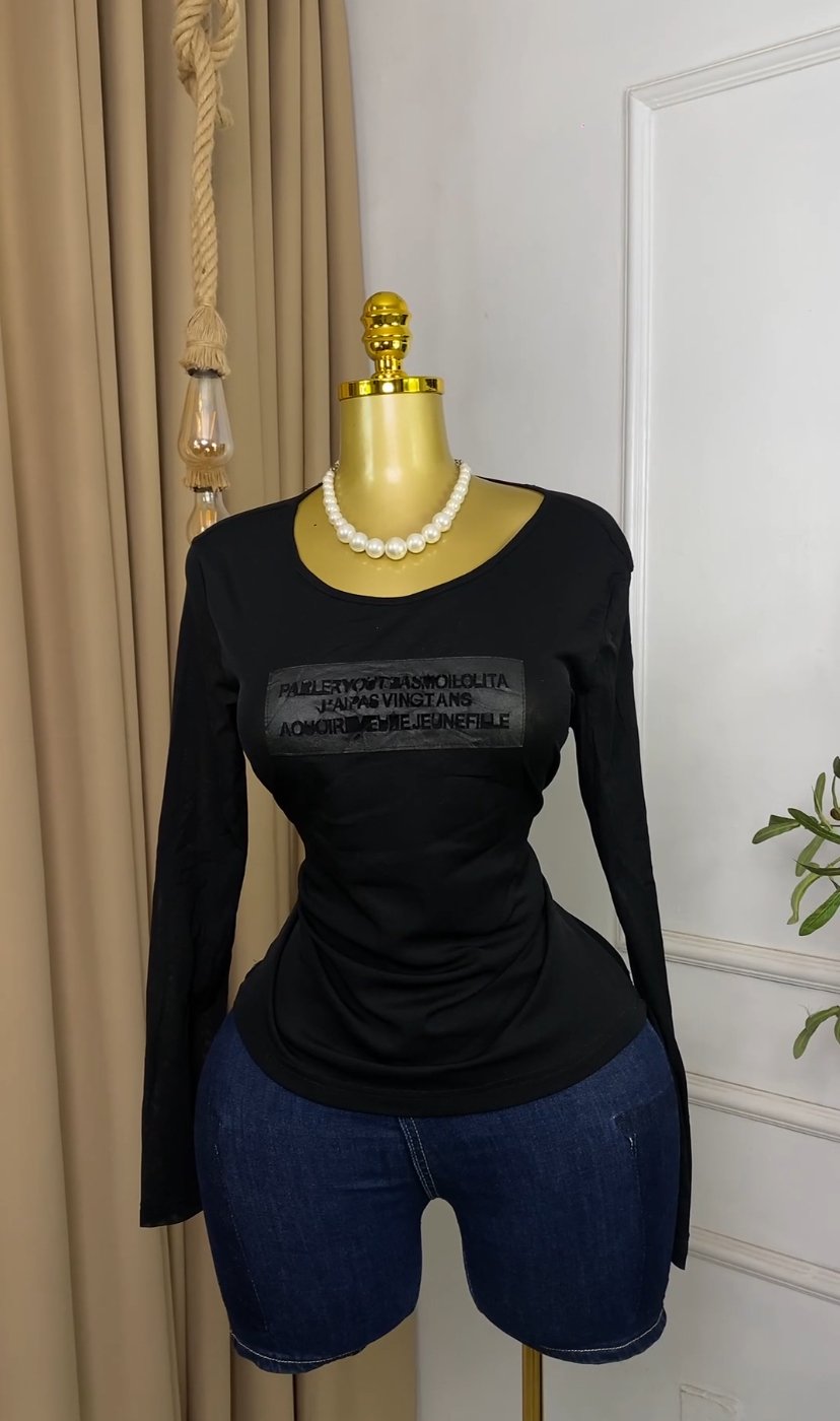 Black chic mesh Top M397
